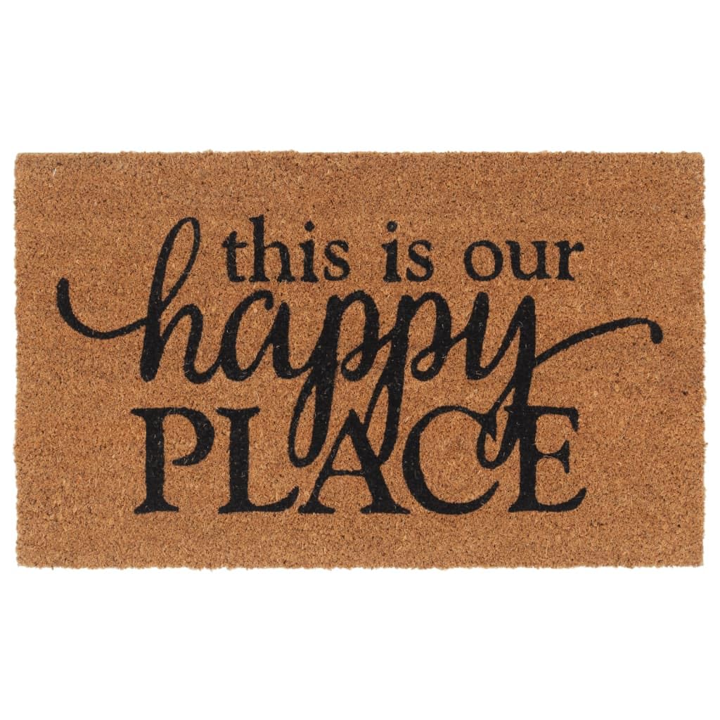 Paillasson naturel en fibre de coco - 45 x 75 cm - Touffeté - Avec dessous en PVC antidérapant - Résistant aux intempéries et absorbant - Idéal comme paillasson pour l'intérieur et