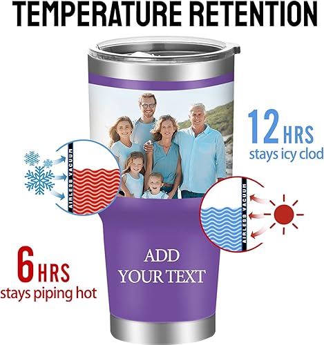 Miniatura 10 de Vaso de fotos personalizado de 30 onzas con tapa y pajita, tazas de café de acero inoxidable personalizadas, taza de viaje con nombre de imagen,