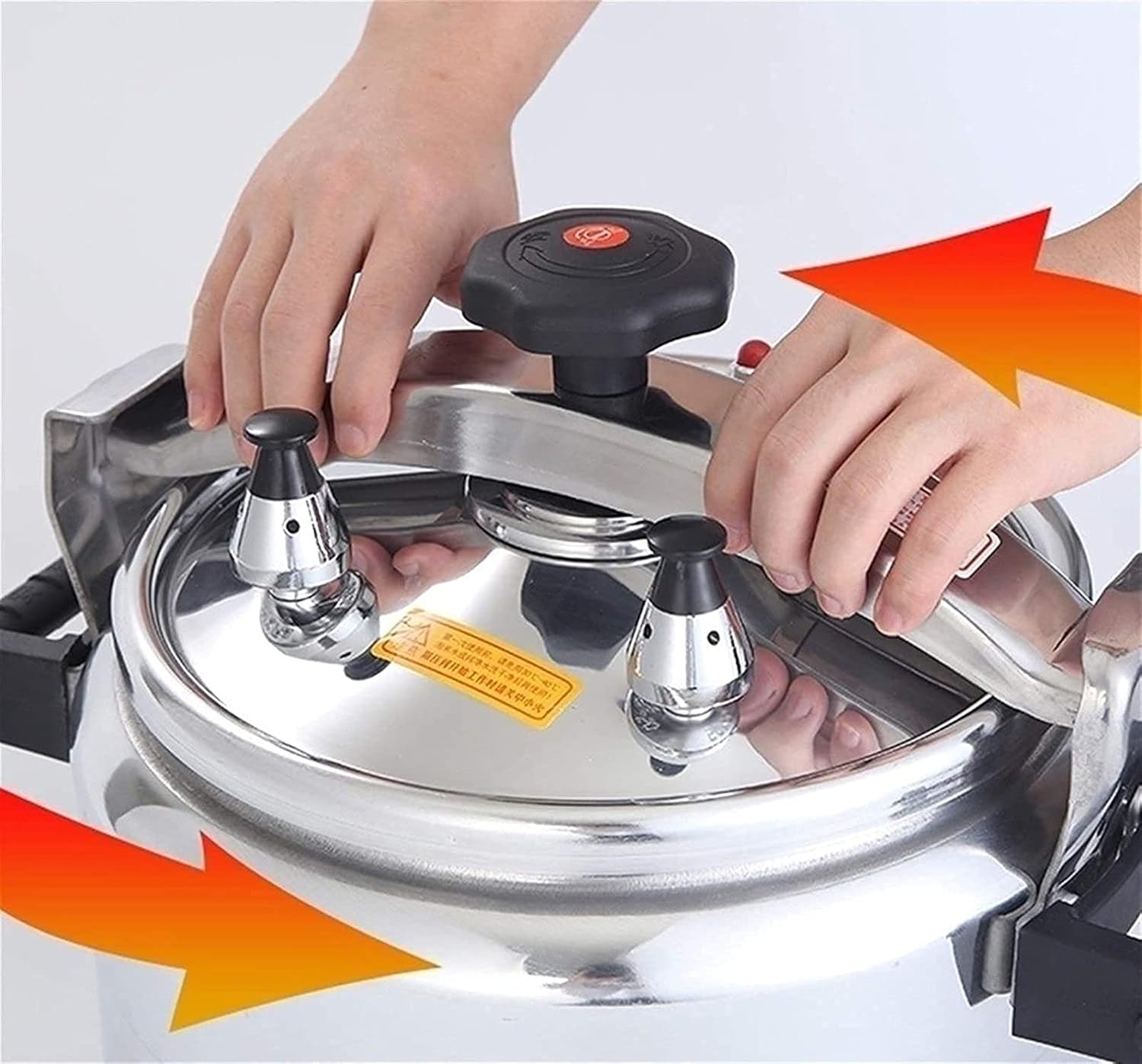 Aluminum Alloy Pressure Cooker，Large Capacity Explosion-Proof High Pressure Cooking Pot Multifunctional Gas Cooker for Household Commercial，Silver-15L