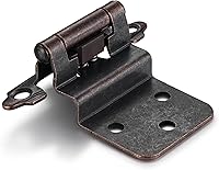 Vista 10 de 4 Pack (2 Pares) Bisagras de cierre automático de latón antiguo para puerta de gabinete de cocina, 1/2" de superposición (variable) Bisagras