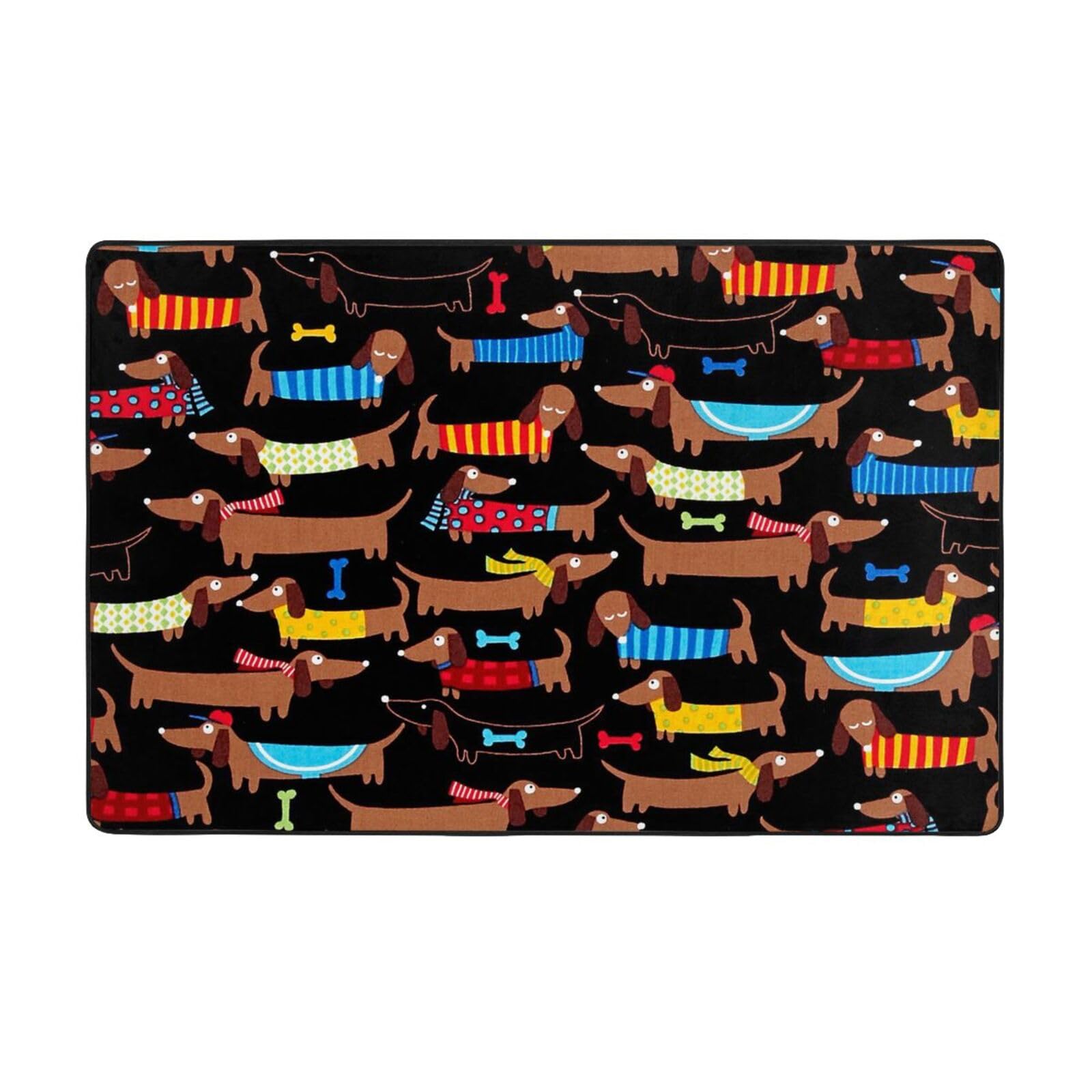 Tapis de salle à manger teckels grand modèle 150 x 100 cm
