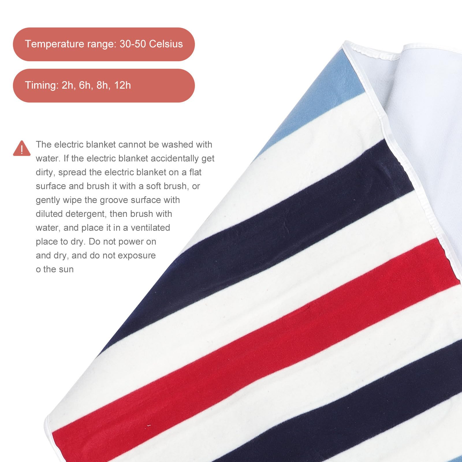 Sosoport Couverture Chauffante Électrique Portable en Fibres Synthétiques Contrôle de Température et Protection Les Courts-Circuits pour l'hiver