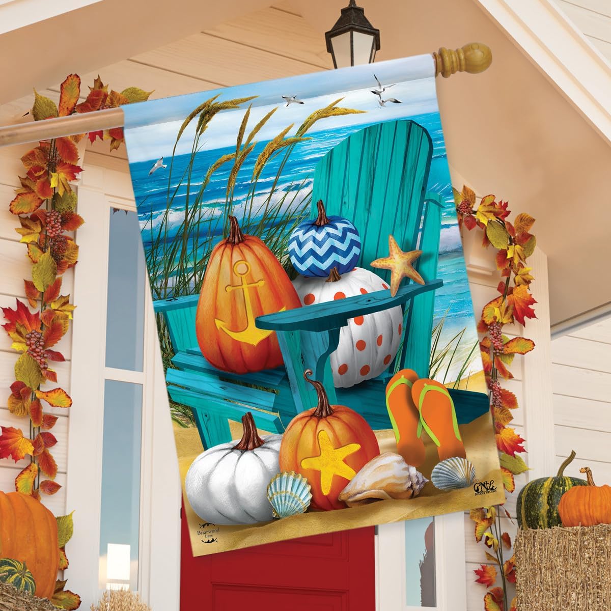 Briarwood Lane Fall At The Beach House Flag