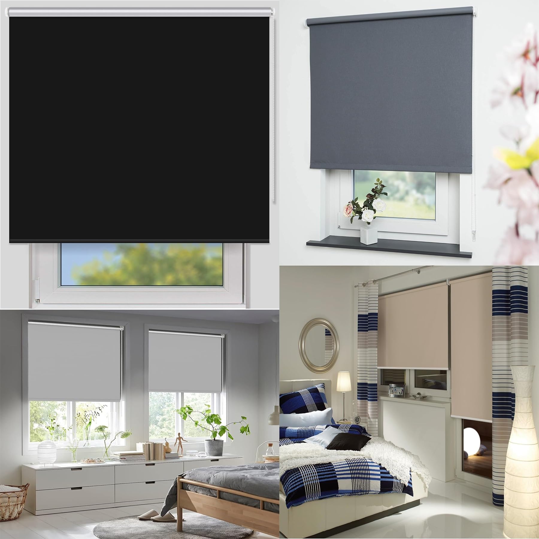 Persiana Enrollable Con Protección Solar Al 3%, 1,70  Largo  X 1 A Color Negro