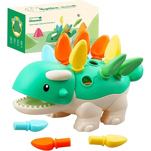 Toddler Montessori Toys Learning Activities Educational Dinosaur Games - Baby Sensory Fine Motor Skills Developmental Toys - Gifts for 6 9 12 18 Month Age 1 2 3 4 One Two Year Old Boys Girls Kids