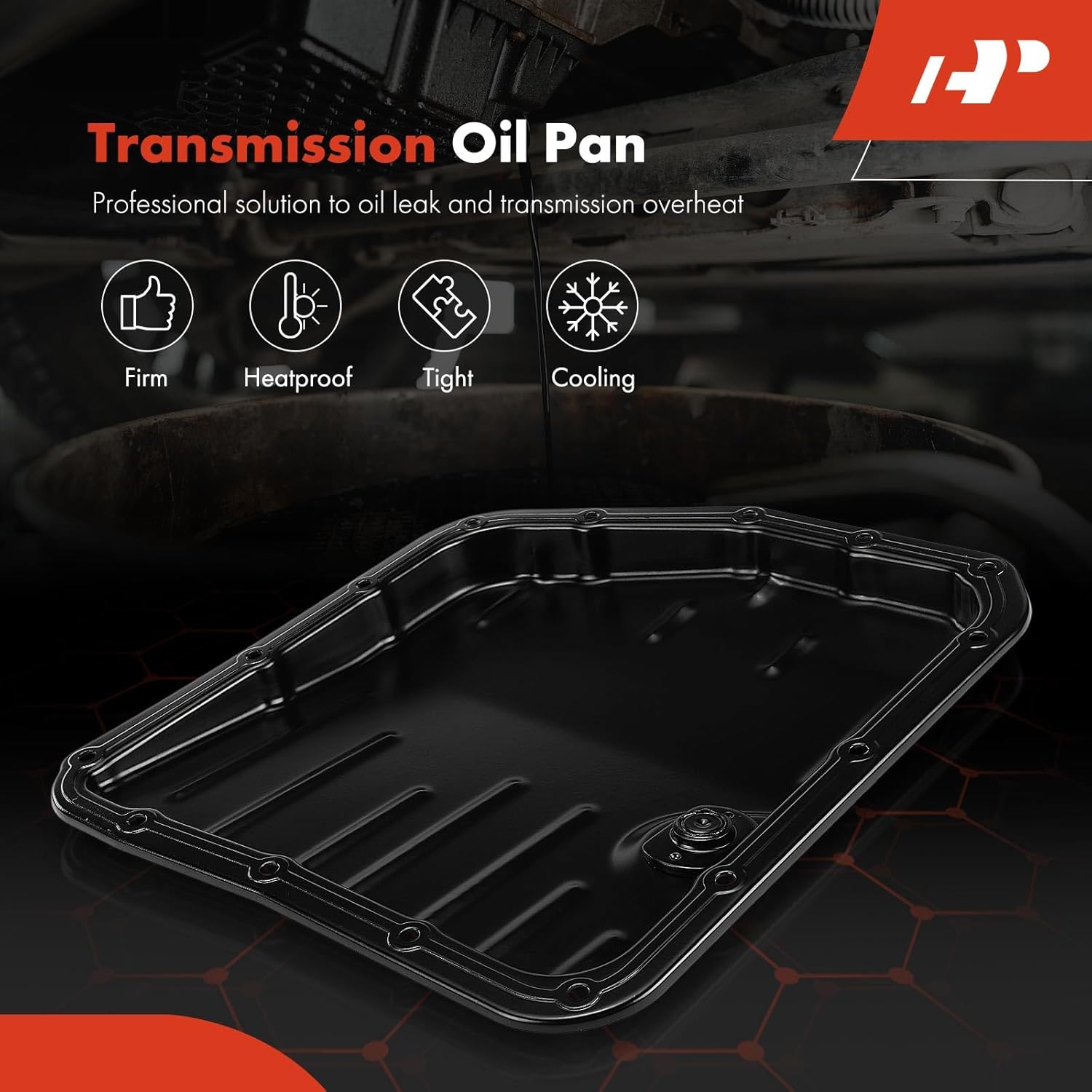 A-Premium Transmission Oil Pan Sump with Drain Plug Compatible with Toyota Camry 1983-2001, Celica 1988-1989 1994-1999, Corolla 1989-2002, Tercel 1987-1998, 1.5L 1.6L 1.8L 2.0L 2.2L 3.0L, 15 Bolt Hole