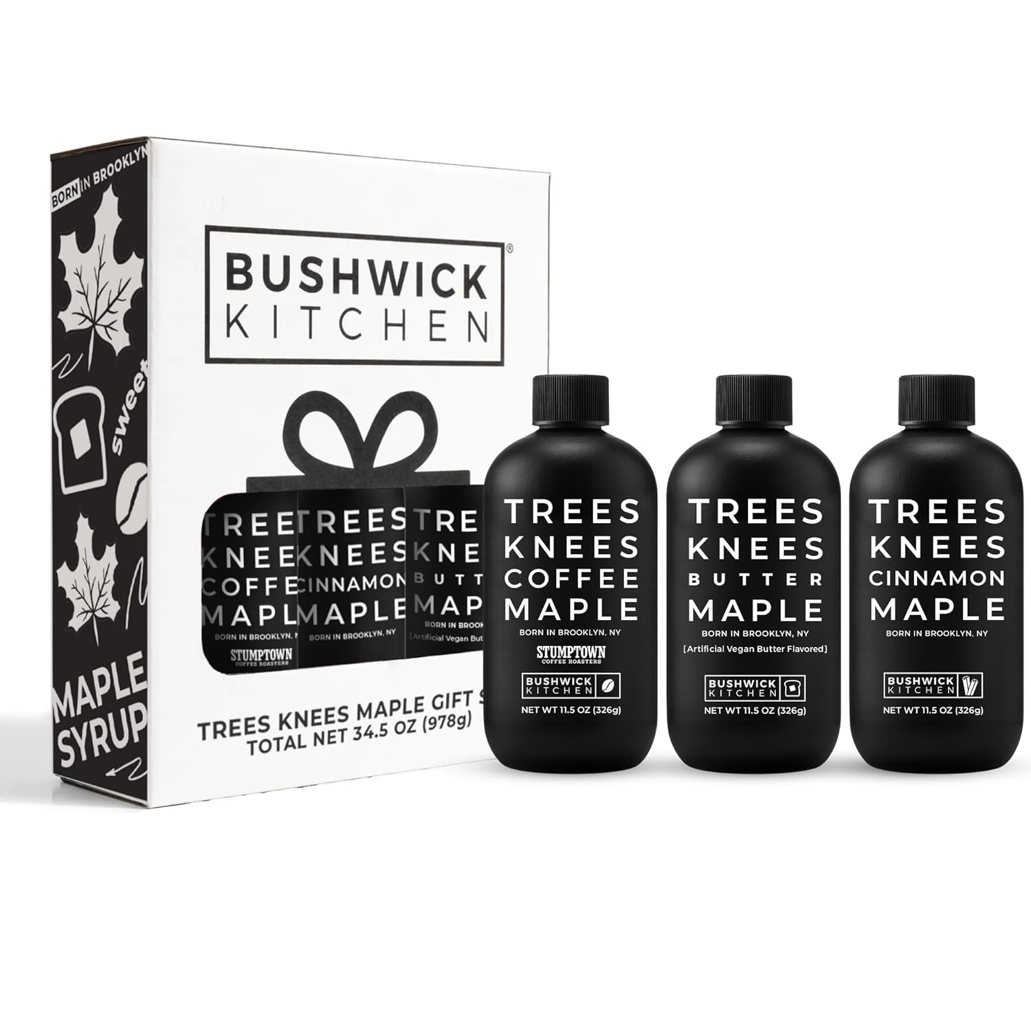 Trees Knees Maple Syrup Gift Set with Cinnamon, Butter Maple, and Coffee flavors