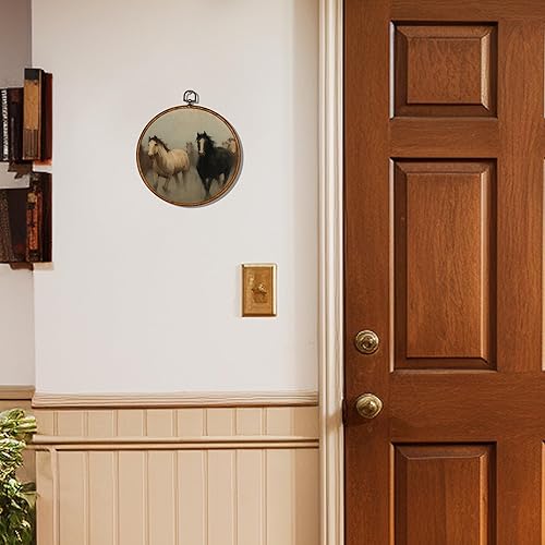 Miniatura 5 de KSDUT Arte de pared de caballo retro, arte de pared neutro de mediados de siglo, arte de pared moderno con marco de lienzo para colgar, decoración