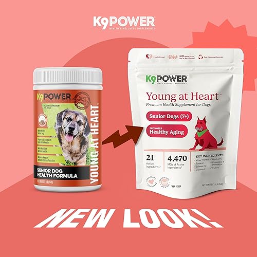 Miniatura 2 de K9 Power Next Generation Young at Heart - Multivitamínico para perros mayores, vitaminas para mascotas mayores para un envejecimiento saludable,