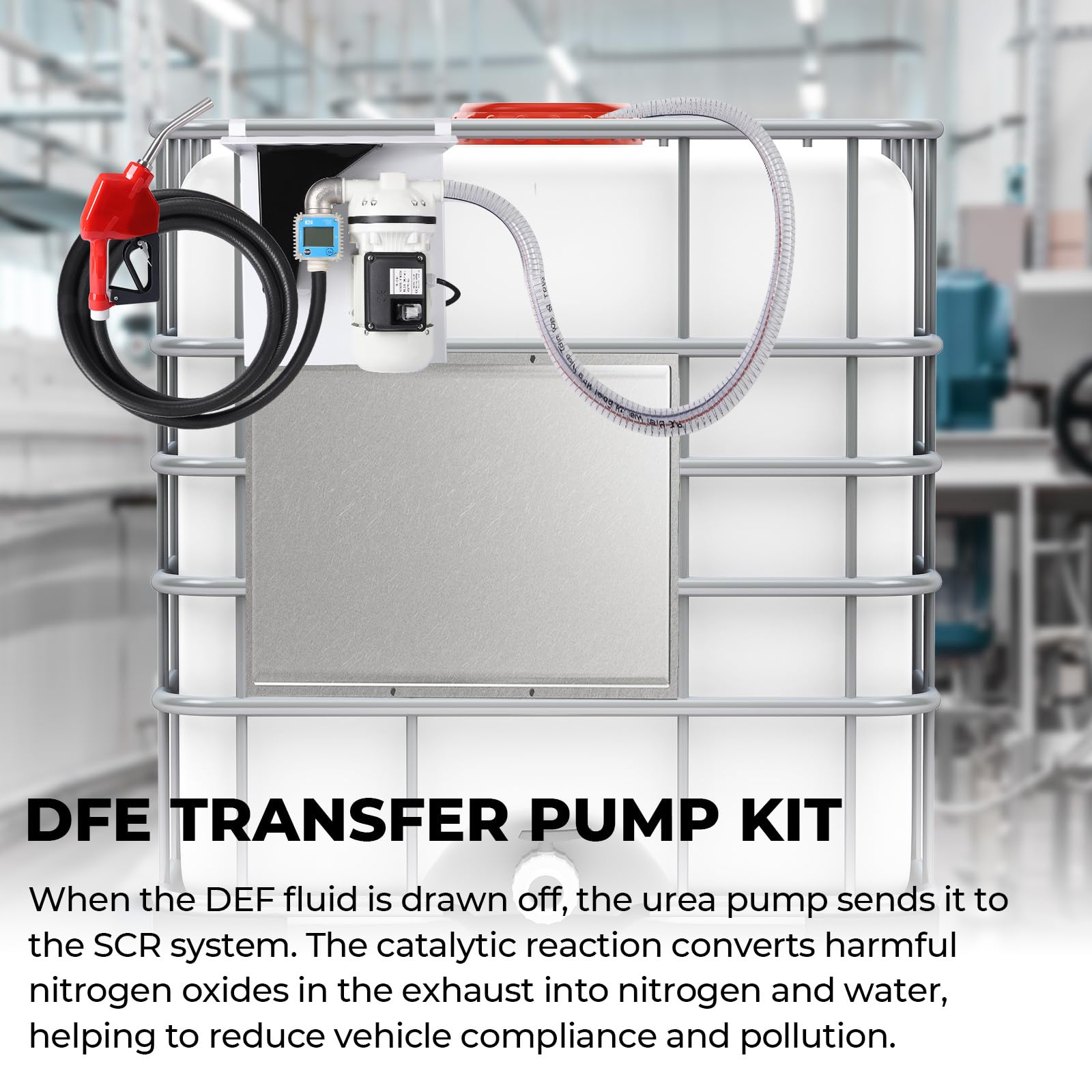 Diesel & DEF Transfer Pump Kit| DEF PUMP|110VAC 550W 3A 10GPM/40LPM| Urea gun| Steel shelf| K24 external thread flowmeter| 3/4“ Black flowline x 4 m| 1” oil pipe x 2 m