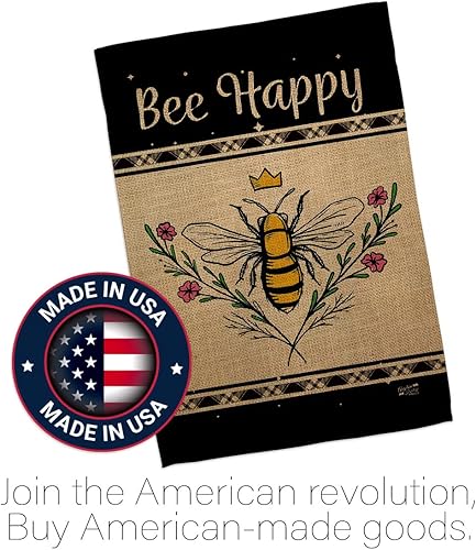 Miniatura 5 de Bandera de jardín con texto en inglés "Queen Bee Happy Garden"  Friends Bugs & Frogs Butterfly Ladybugs Dragonfly Springtime Insect Natural Wildlife