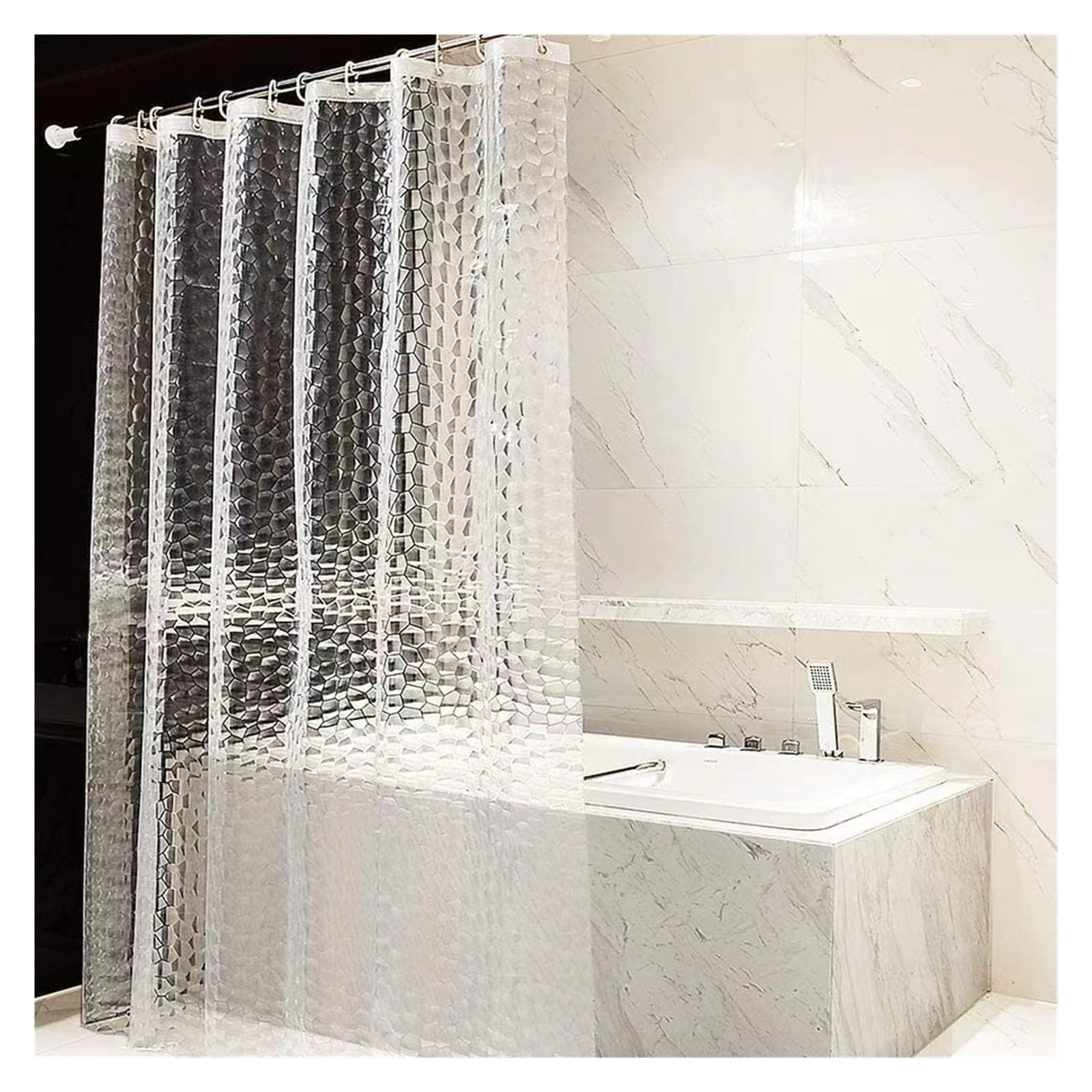 PIGENEQW Shower Liner Cloth Waterproof Thickened Translucent Waterproof Partition Shower Curtain for Bathroom Hotel(80x180cm)