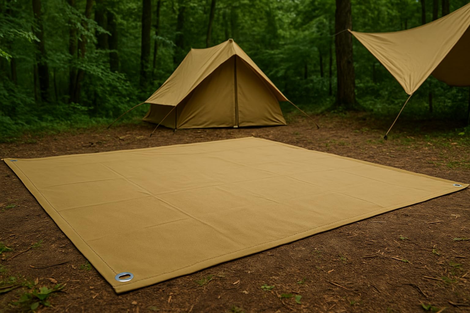 Heavy Duty Canvas Tarp for Camping & Outdoor Shelter – Waterproof Groundsheet & Tent Cover – Durable Breathable Tarpaulin for Hiking, Travel, Rain Protection (Multiple Sizes) (Khaki Tan, 8 x 10 ft)