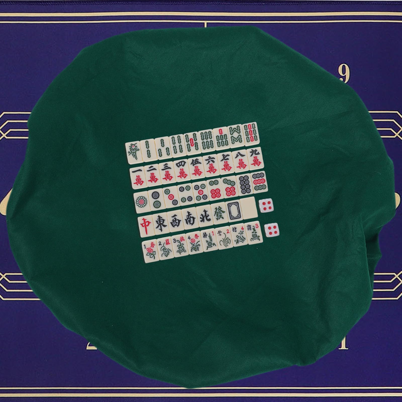 Tapete de Juego de Póquer y Mahjong de Fieltro Verde Antideslizante Reducción de Ruido, Diseño Redondo y Engrosado para Mesa de Juego
