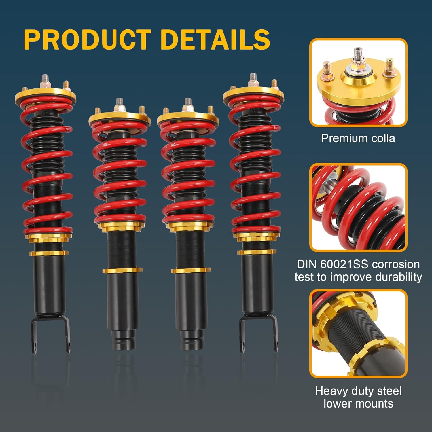 Coilover Suspension Spring Struts Replacement For Honda Civic 1988-2000 Replacement For Acura Integra 1994-2001 Height Adjustable Shock