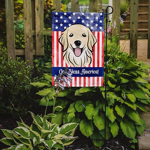 Vista 122 de Caroline's Treasures BB2171GF American Flag and Border Collie Garden Flag Mailbox Flag Decorative Yard Flag Banner Outside Patio Artwork Yard Flower