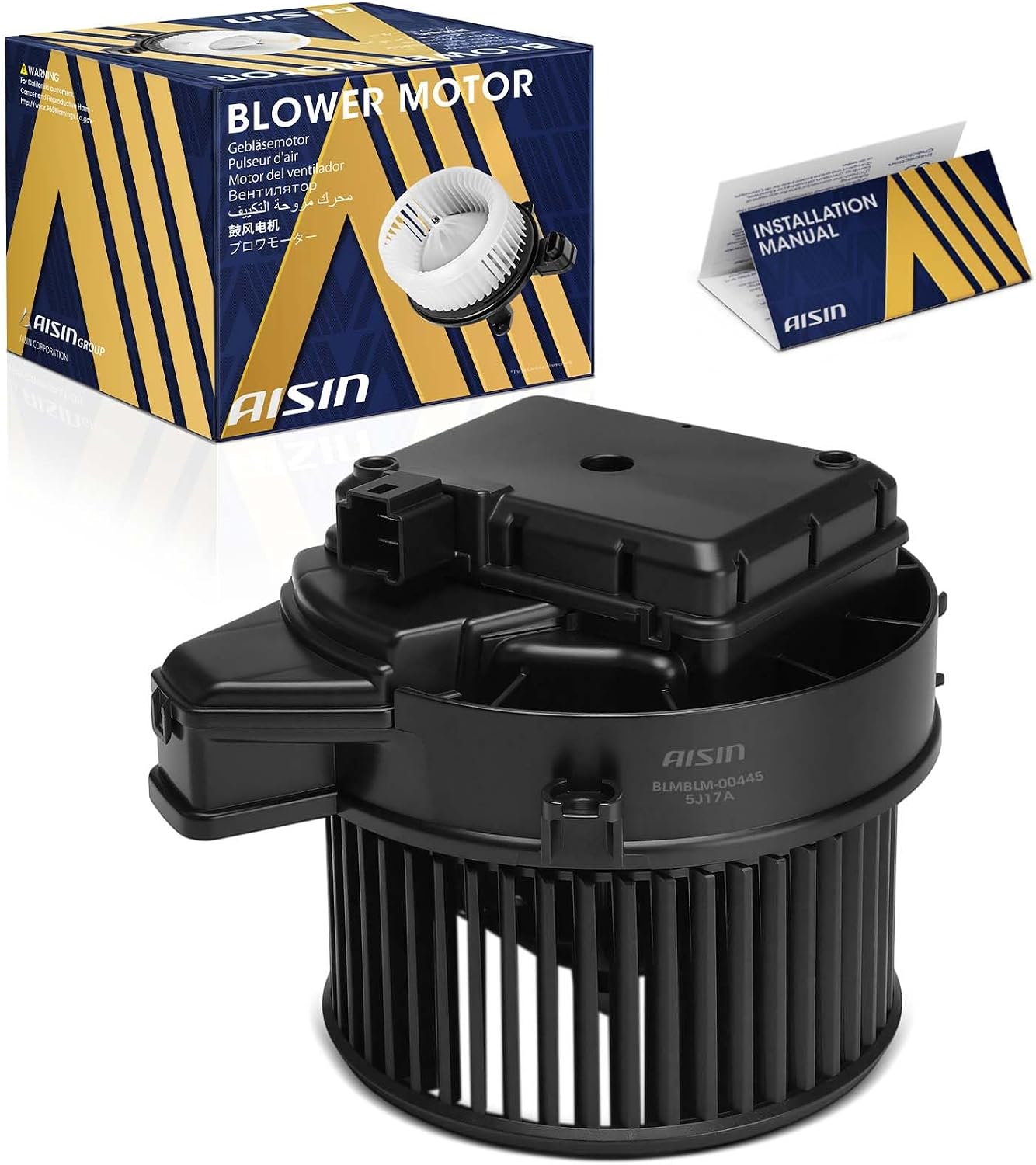 AISIN AFTERMARKET BLMBLM-00445 HVAC Blower Motor with Brushless Motor and Wheel Assembly - Compatible with BMW 530E 2018-2020, 530I 2017-2020, 540 2017-2020, 740E 2017-2019, M5 2018-2020