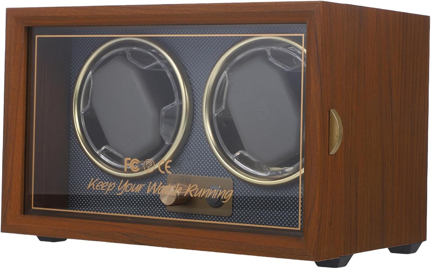 Unomor Watch Winder Box for Automatic Mechanical Watches, Black Walnut Wood Retro 2-Position Holder with Adjustable 5-Mode Rotation for Men’s Analog Watches Random Color