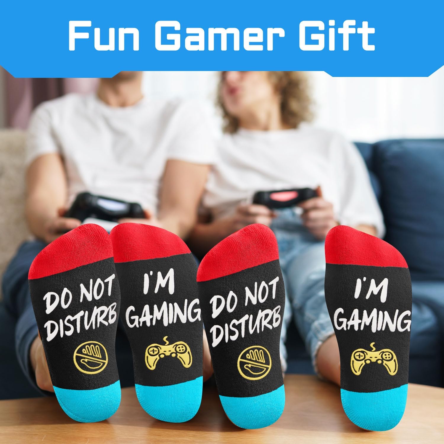 Gamer Gifts for Men - Gaming Stocking Stuffers for Teen Boys, Video Game Socks for Adults with Keychain - Image 4
