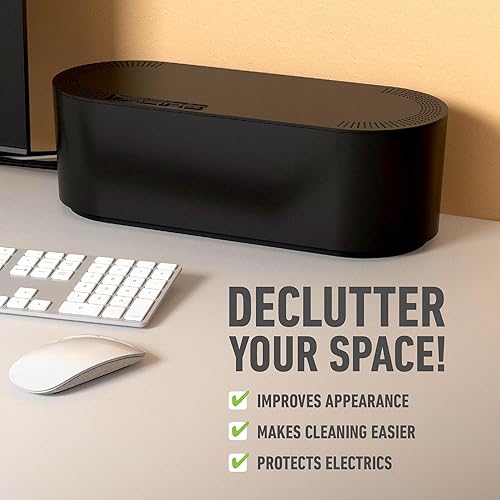 Miniatura 2 de Caja de Gestión de Cables D-Line, Soporte para Tira de Enchufes, Ocultadores de Enchufes de Piso, Organizador de Cables de Escritorio, Cubierta para