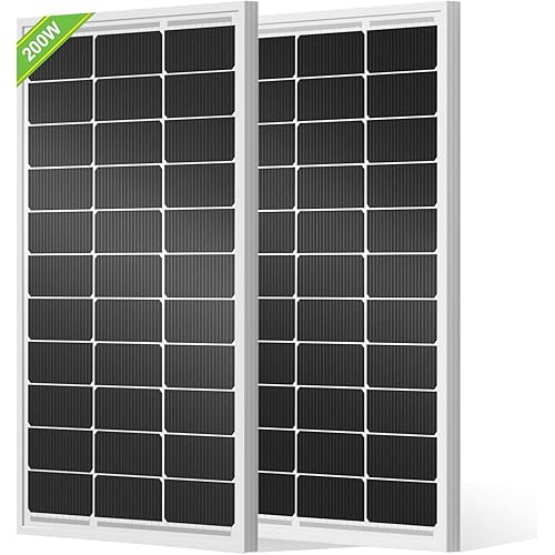 ECO-WORTHY 2pcs 100 Watt Solar Panels Monocrystalline Solar Panel for 12V/24V Battery RV Marine Boat and Other Off-Grid Applications, 2-Pack 100W