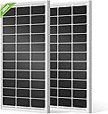ECO-WORTHY 2pcs 100 Watt Solar Panels Monocrystalline Solar Panel for 12V/24V Battery RV Marine Boat and Other Off-Grid Applications, 2-Pack 100W