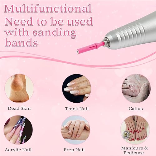 Miniatura 3 de BQAN Juego de 2 brocas profesionales de 0.122 in con parte superior de cristal, fáciles de quitar, para bandas de lijado, adecuadas para uñas