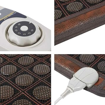 Far Infrared Heating Pad,Heating Pad Natural Jade And Tourmaline,Heat Therapy With Jade,Jade Stone Far Infrared Heating Pad For Back,Relieve Pain And Relax For Home Office,Adjustable Temp(Color:C)