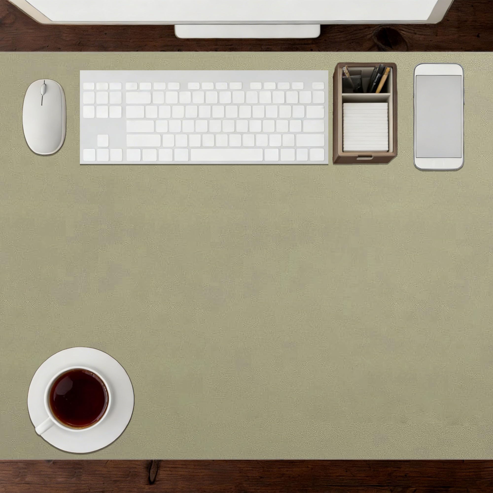 Office Desk Mat 90 x 96 cm Waterproof Protector Writing Pad Spill Resistant Durable Design Ideal Keyboard Mat for Office and Home, Green