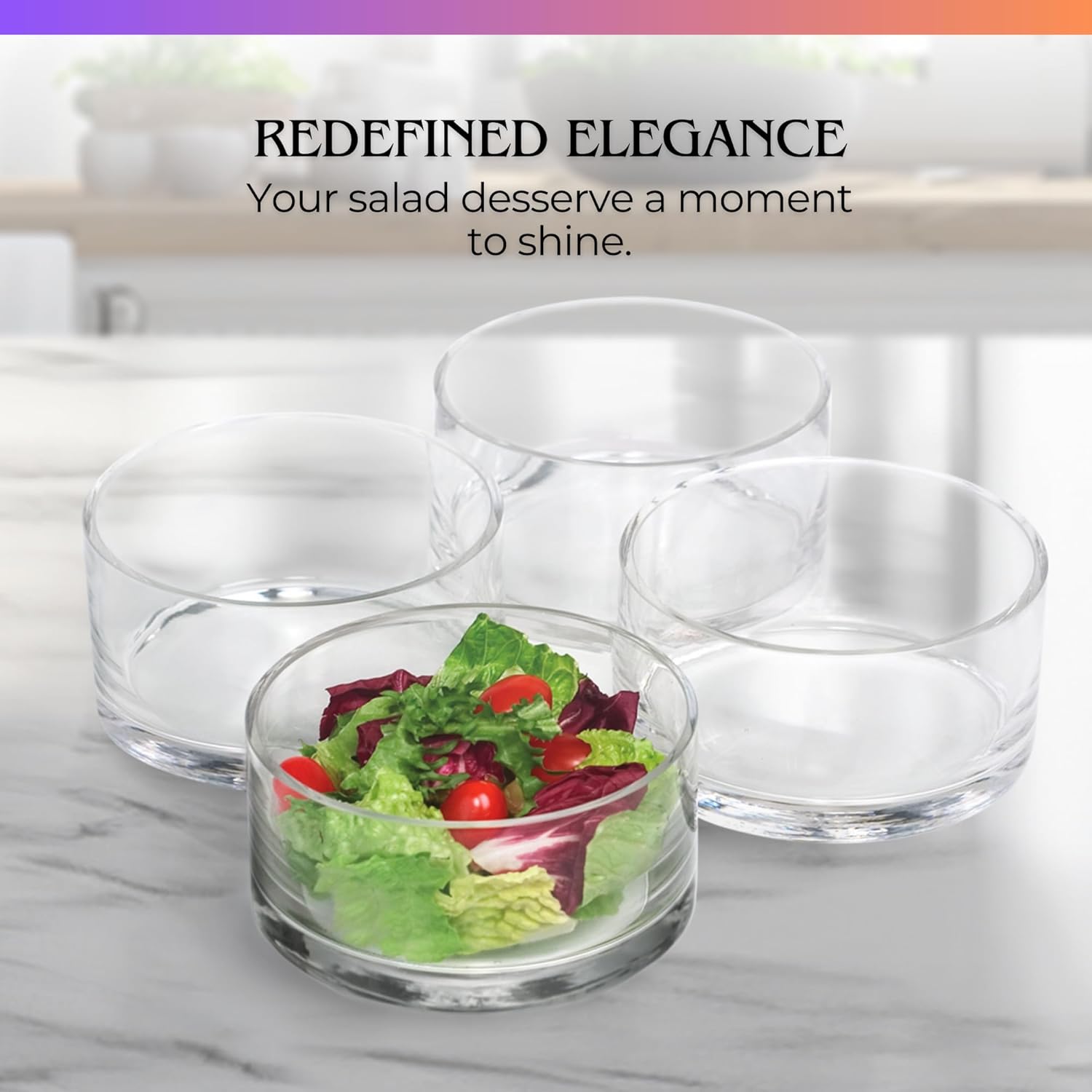 ARTLAND Simplicity 5-inch Round Bowls, Set of 4 - Ideal for Serving, Mixing, Salads, Soups, Snacks - Durable, Dishwasher-Safe - Stylish Design for Any Table Setting - Home Kitchen Essential