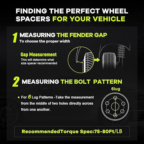 Miniatura 6 de Customadeonly 2 espaciadores de rueda de 6 x 5.5 para Ford Bronco Ranger, concentrador de 316 pulgadas (0.197 in) de ancho, 6 lengüetas 6x139.7