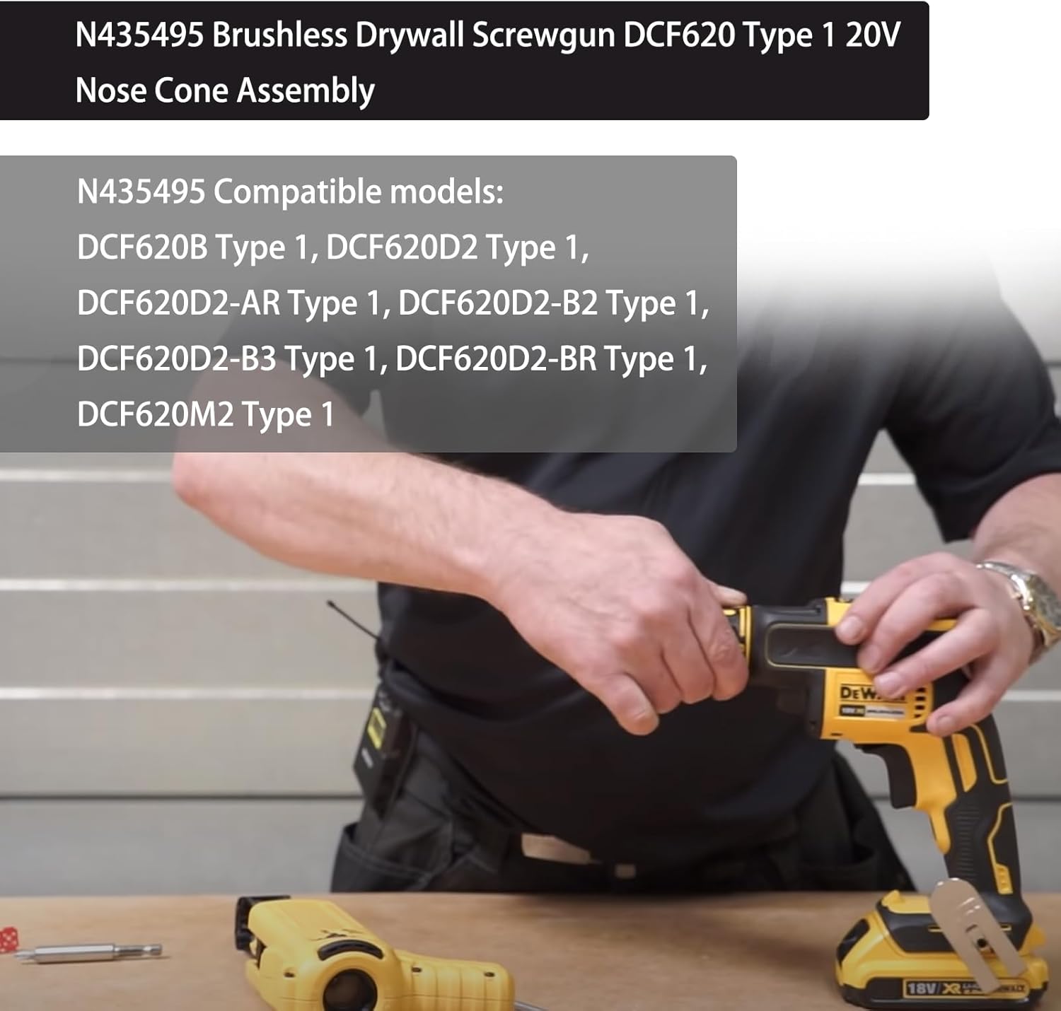 Fits for Dewalt N435495 Brushless Drywall Screwgun DCF620 Type 1 20V Nose Cone Assembly