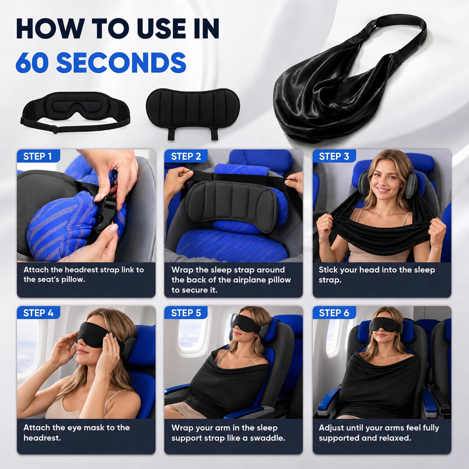 Kilpkonn Almohada de viaje, antifaz para dormir, cojín cervical de viaje