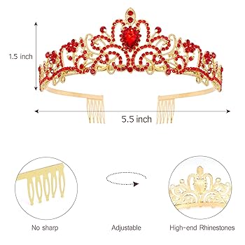 Amazon.com: Happy Birthday Queen Tiara Crowns for Women, Red
