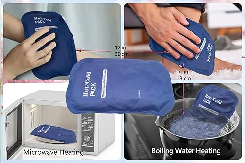 Miniatura 4 de Bonita bolsa de agua caliente y fría con funda suave, bolsa portátil de agua caliente para calambres menstruales, almohadilla térmica para