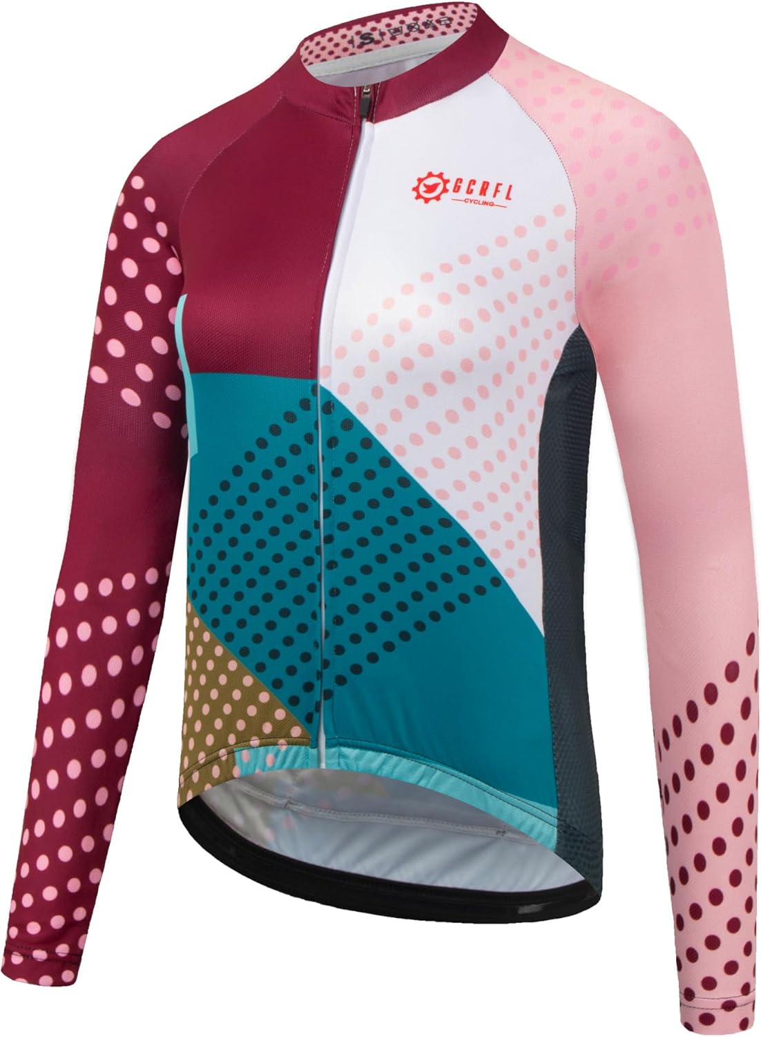 GCRFL Women's Cycling Jersey Long Sleeve Biking Cycling Shirt with 3+1 Zipper Pocket Breathable Quick Dry Bicycle Jersey - Image 2