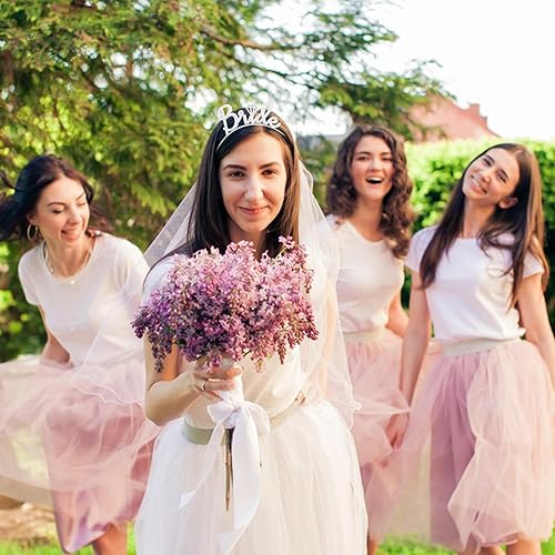 Miniatura 5 de Jaciya Rhinestone Bride Headband with Veil Bachelorette Party Decorations Sparkly Headpiece Bridal Shower Decorations Bachelorette Gifts