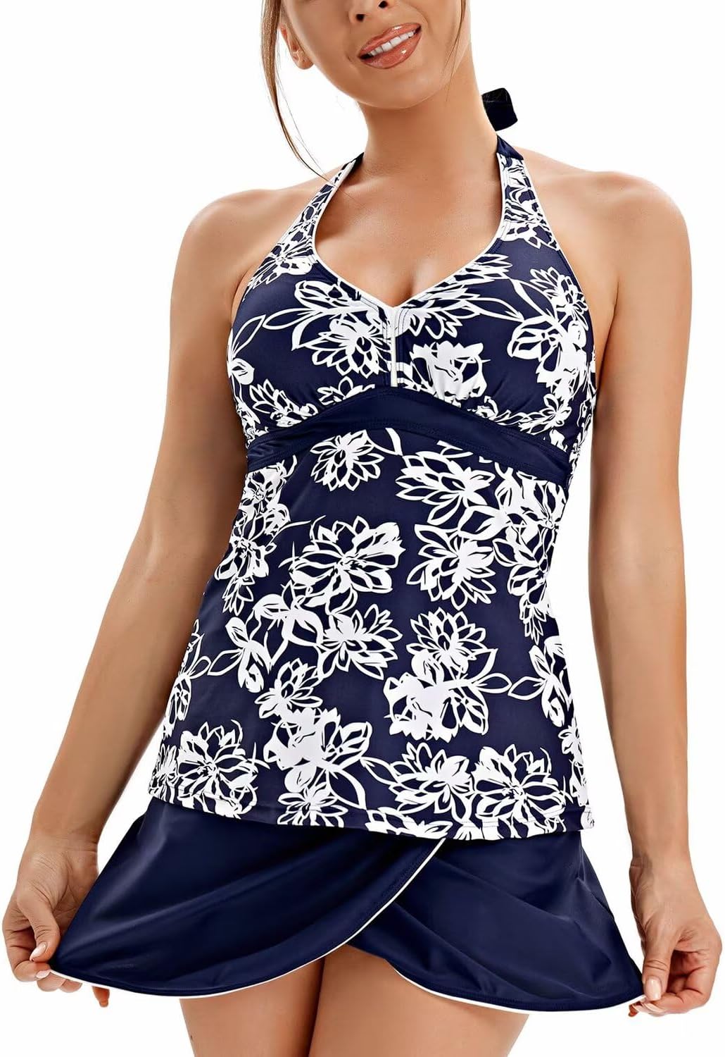 Modest Tankini Swimsuits for Women 2 Piece Bathing Suits Tank Top with Boyshorts,Bathing Suits for Women