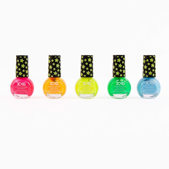 Three Cheers for girls by Make It Real - Glow In The Dark Nail Polish - Kids Nail Varnish Set - Includes 5 Neon Colours - Gifts for Girls Ages 8-14