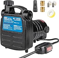 KITLUCK 120V 1/2 HP 1500GPH Cast Iron Water Transfer Pump - Portable Utility Pump with High Pressure, Strainer & Brass Fittings