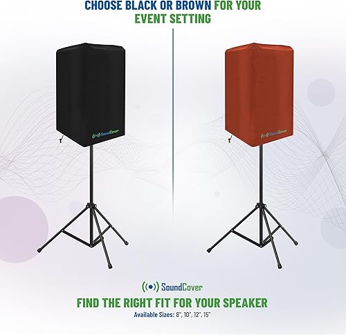 Miniatura 8 de Funda ligera para altavoz PADJ de 8 pulgadas en color marrón para altavoces montados en soporte, ajuste superior, resistente al agua (no