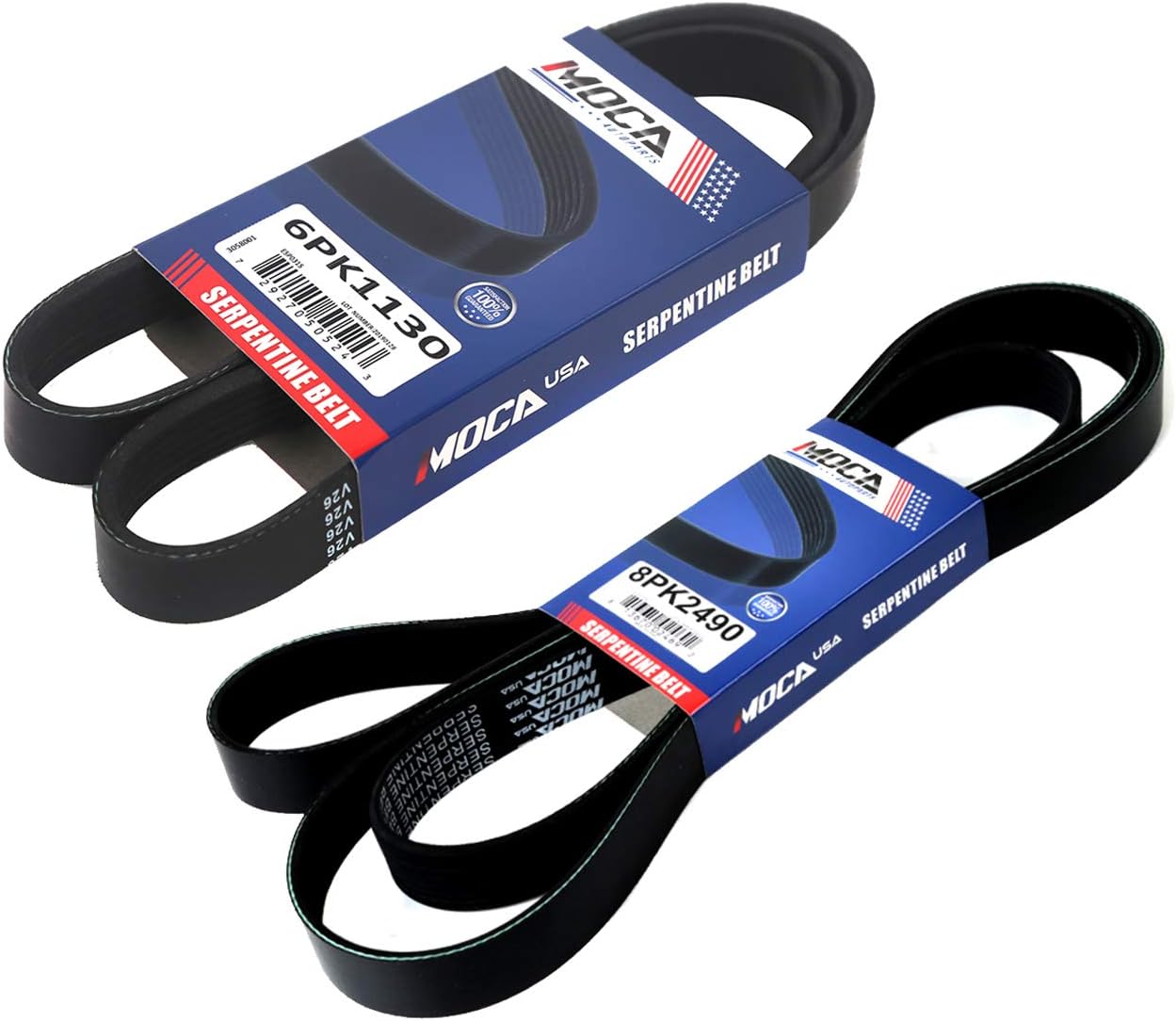 MOCA 4PK845 6PK1130 Serpentine Belts Fit 2000 for Nissan Sentra GSS Sedan 4-Door 2.0L & 2000-2001 for Nissan Sentra SE Sedan 4-Door 2.0L 1998CC 122Cu. in. l4 Gas DOHC Naturally Aspirated