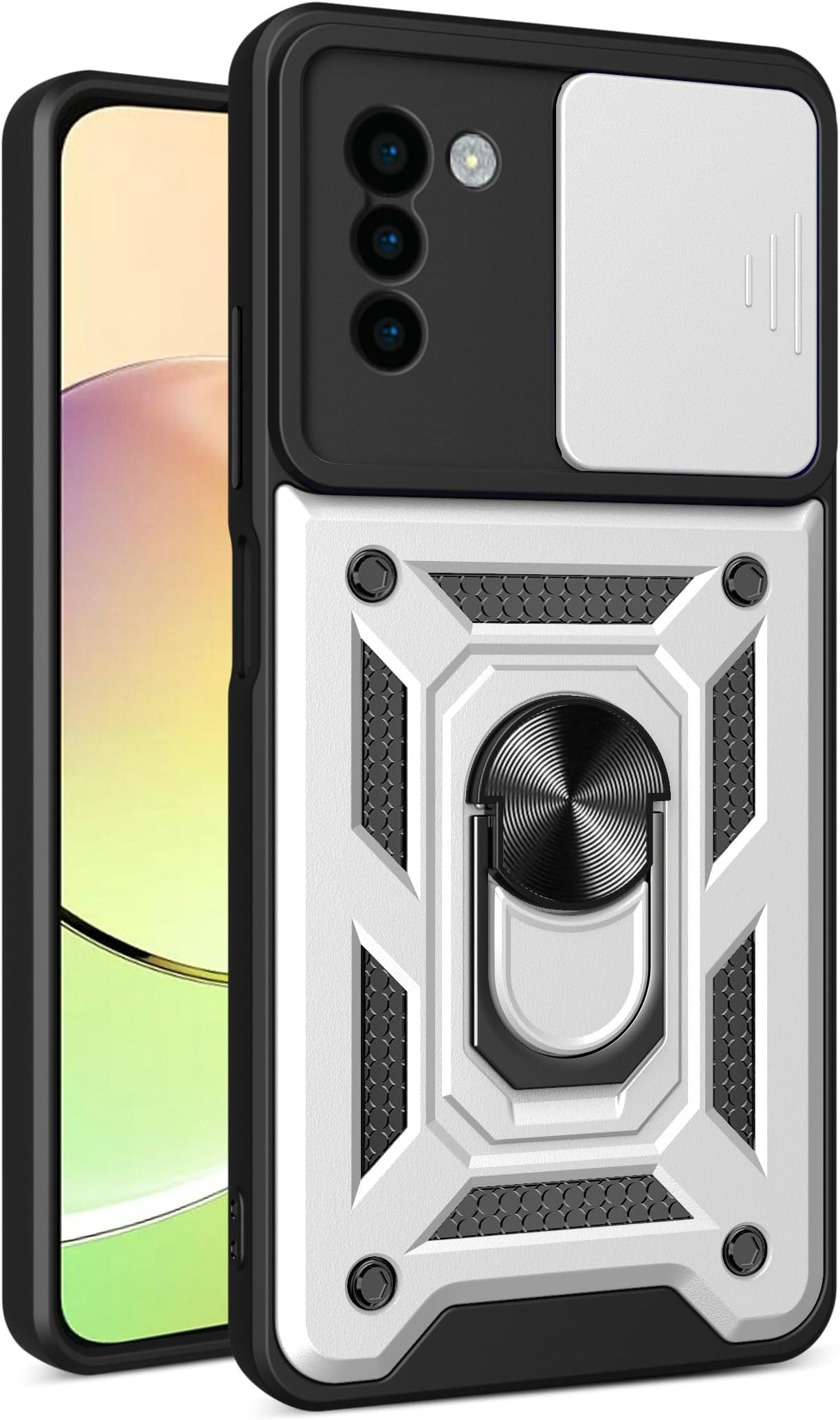 Compatible with Nokia G21 Case Cover,with Slide Camera Lens Cover Compatible with Nokia G11 Case Silver