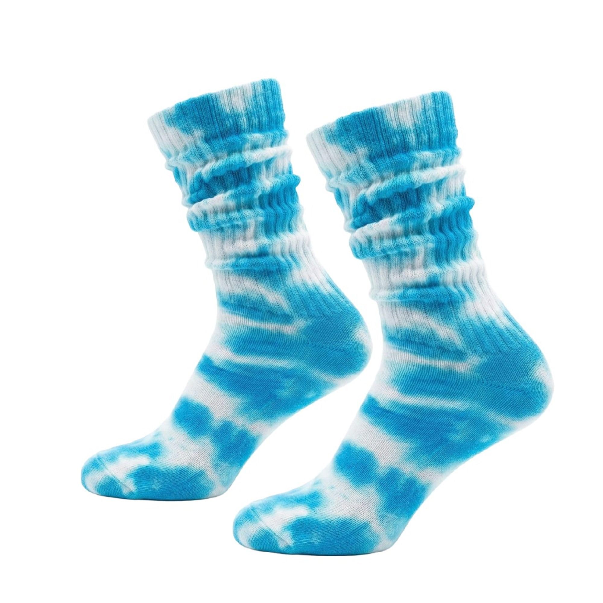 COUVER Women Cotton Scrunched Slouch Socks | 90% cotton 5% polyester 5% elastic, scrunched slouch socks, adjustable crew to knee high, retro dance, size 6 to 11