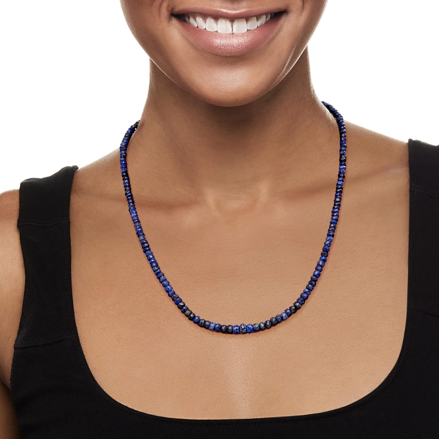 Ross-Simons Beaded Gemstone Necklace with Sterling Silver 80-90 ct. tw. - Image 2