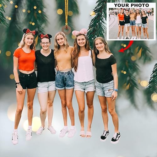 Miniatura 3 de Adorno personalizado para tu foto, adorno de mica con foto personalizada, para mejores amigos, hermana, mejores adornos de Navidad 2023, adorno de