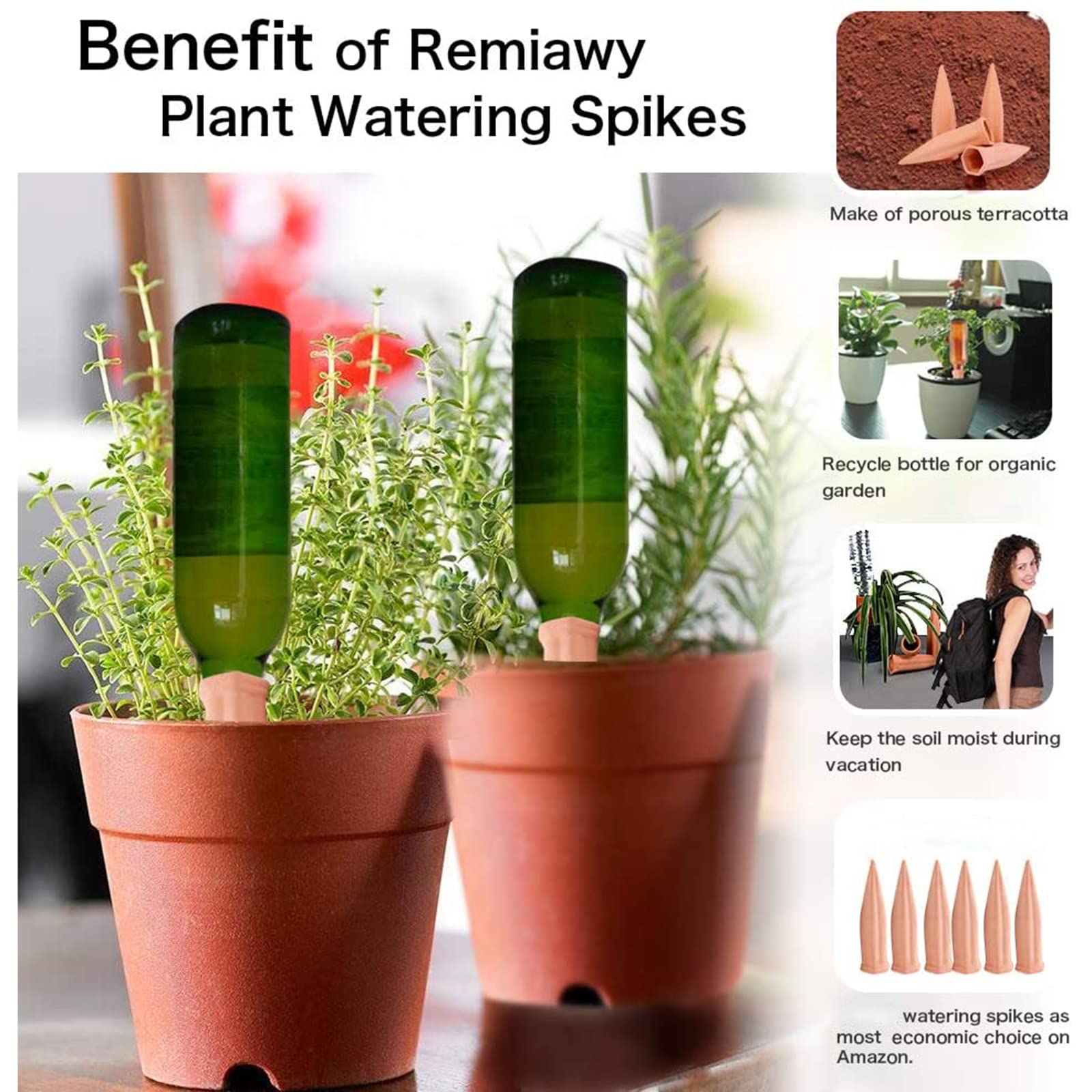 Sistema de Riego Automático Kit, 8 PCS Riego por Goteo Picos, Autorriego De Planta, Dispositivo de Irrigación Automático en Vacaciones, para Regar Plantas en Interiores y Exteriores