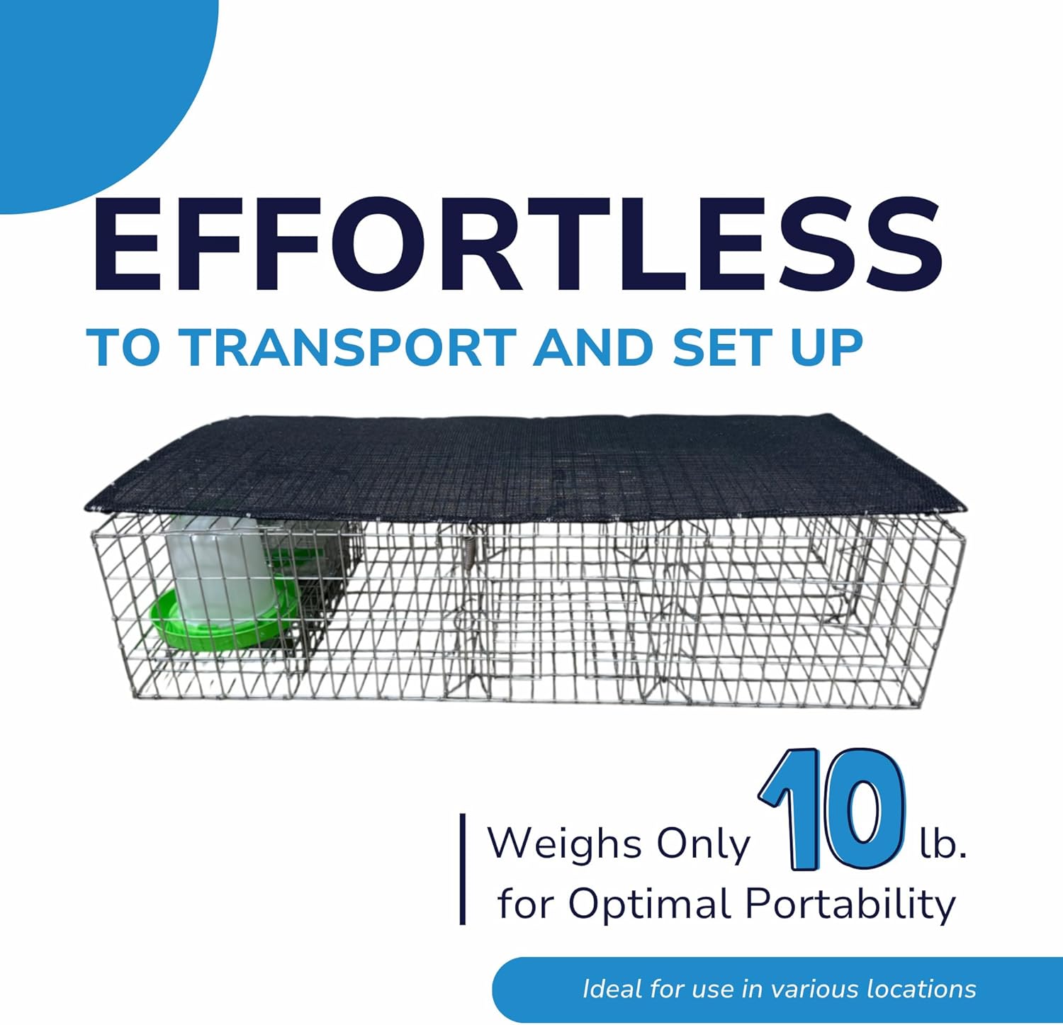 Bird Barrier Humane & Durable Pigeon Trap | Secures Up to 12 Pigeons | 3 One-Way Doors with Guards | Easy Transport & Setup | 35x16x8 with Center Access | Lightweight 10 lbs Bird Management