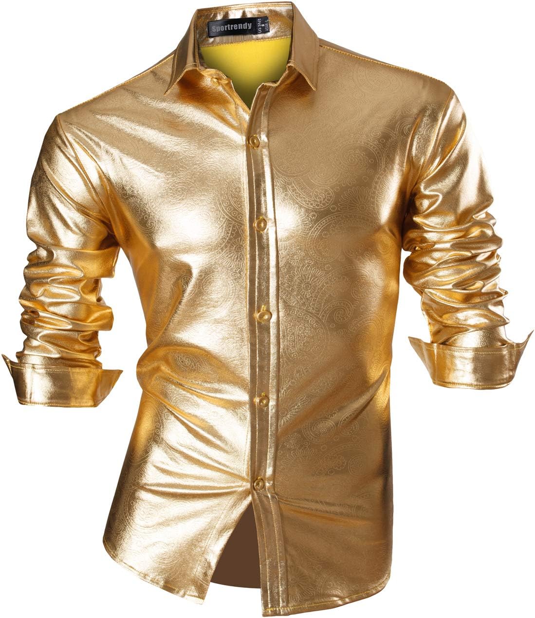 Sportrendy Men's Slim Fit Casual Short Sleeves Button Down Dress Shirts Tops JZS055