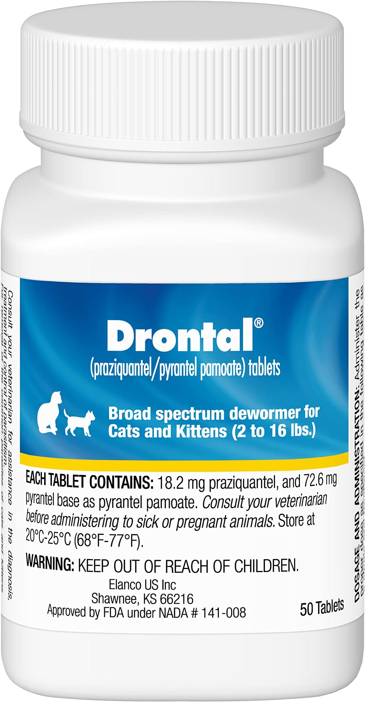 Drontal Broad Spectrum Dewormer, 50 Tablets